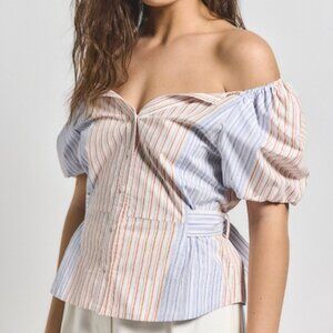 Derek Lam 10 Crosby Davina Off The Shoulder Belted Top Sz. S